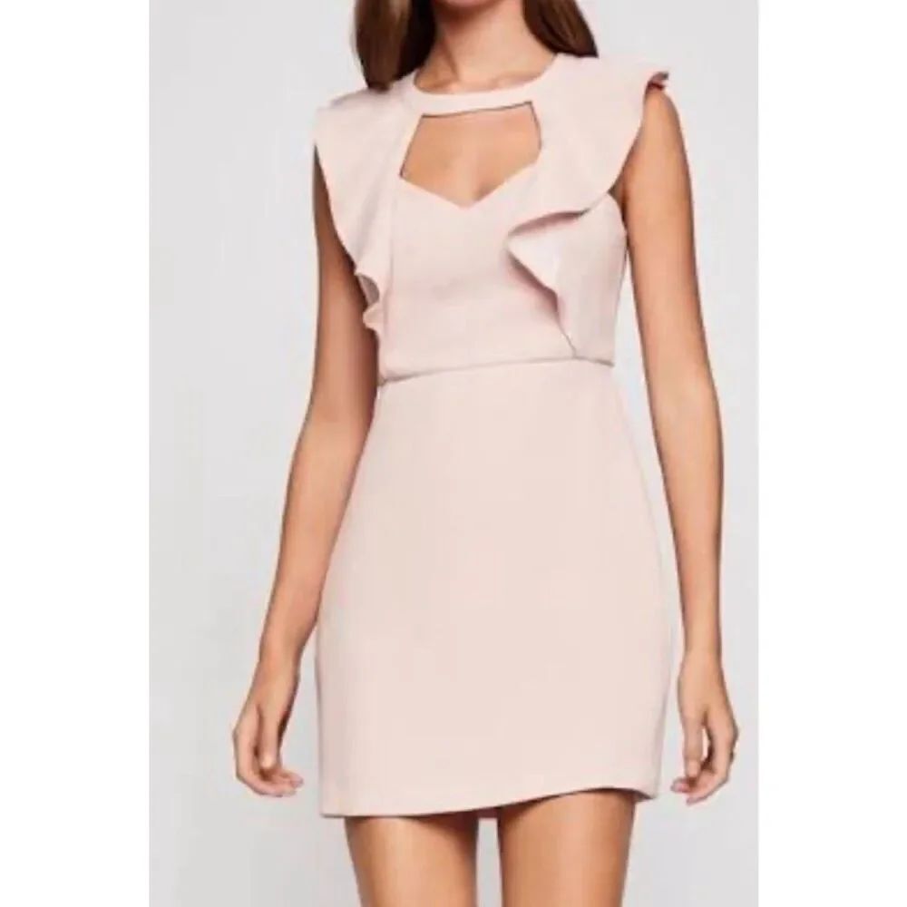 BCBGeneration Women's Ruffle Sleeve Square Neck Woven Dress 4